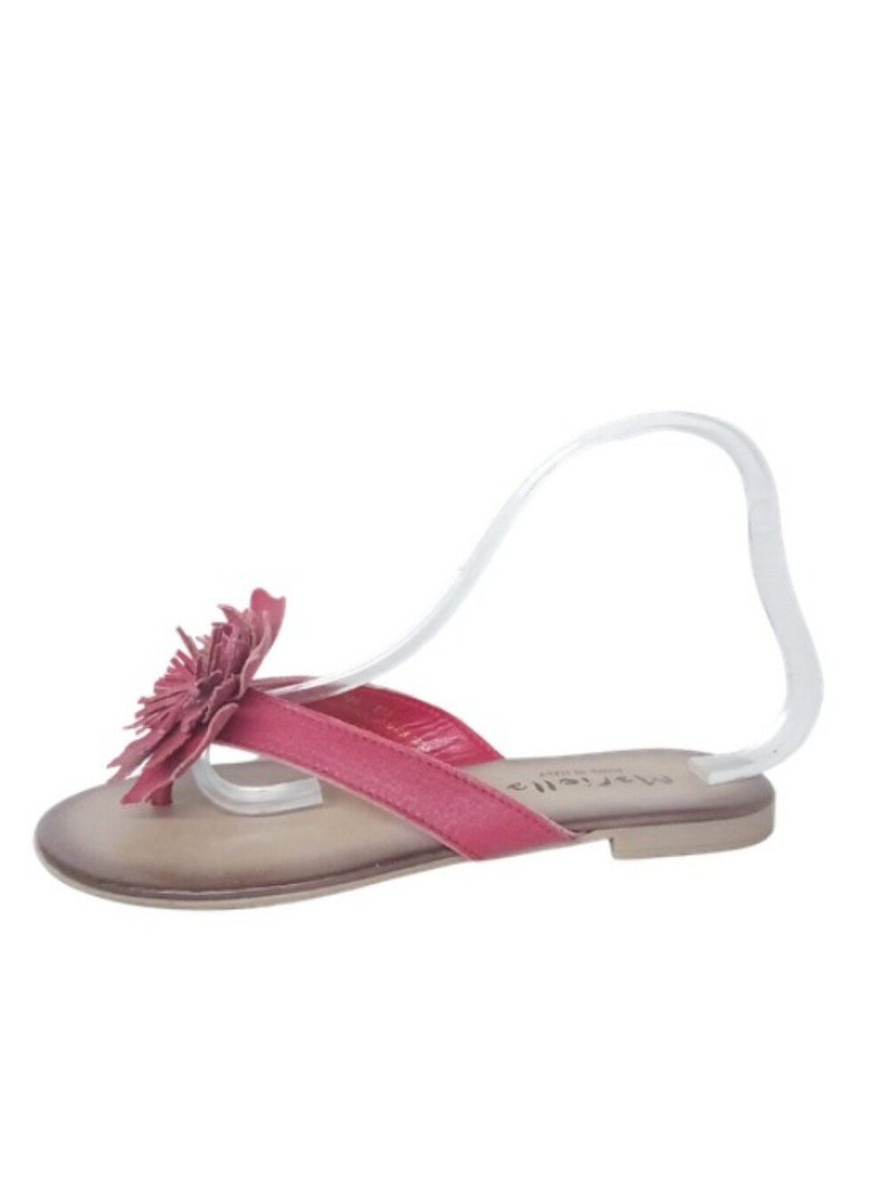 Mariella Sandals Women's 8 Red Leather Floral Beach Vacation Casual Shoes